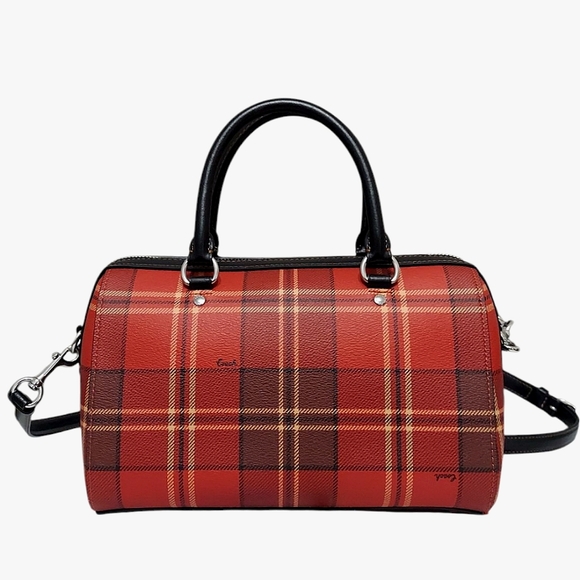 NWOT Coach Rowan Satchel With Tartan Plaid Print No CC147 - Picture 3 of 11
